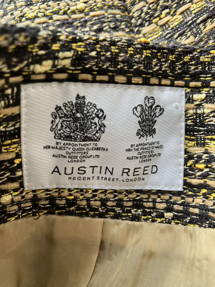 皇室御用達AUSTIN REED 最高級 ツイードジャケット ビジューボタン