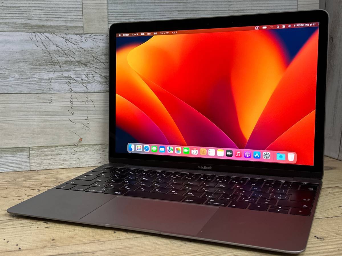 【良品♪】Apple MacBook(2017)Retina A1534[Core i5 7Ｙ54 1.3GHz/RAM:16GB/SSD:256GB/12インチ/スペースグレー]Ventura 動作品_画像1