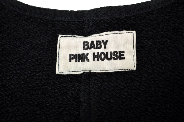 Y-6895★送料無料★美品★BABY PINK HOUSE ベビー ピンクハウス★日本製 チェック リボン スウェット ジャンパースカート ワンピース Ｍ_画像7