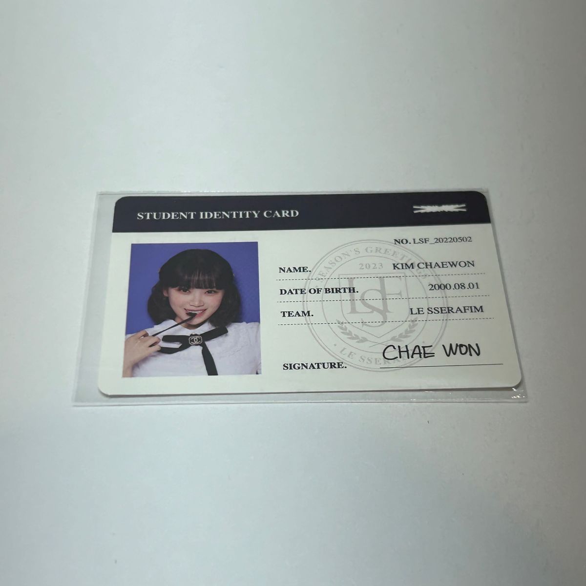 ルセラフィム チェウォン シーグリ 学生証 IDカード 風トレカ ルセラフィム チェウォン シーグリ 学生証 IDカード 風トレカ