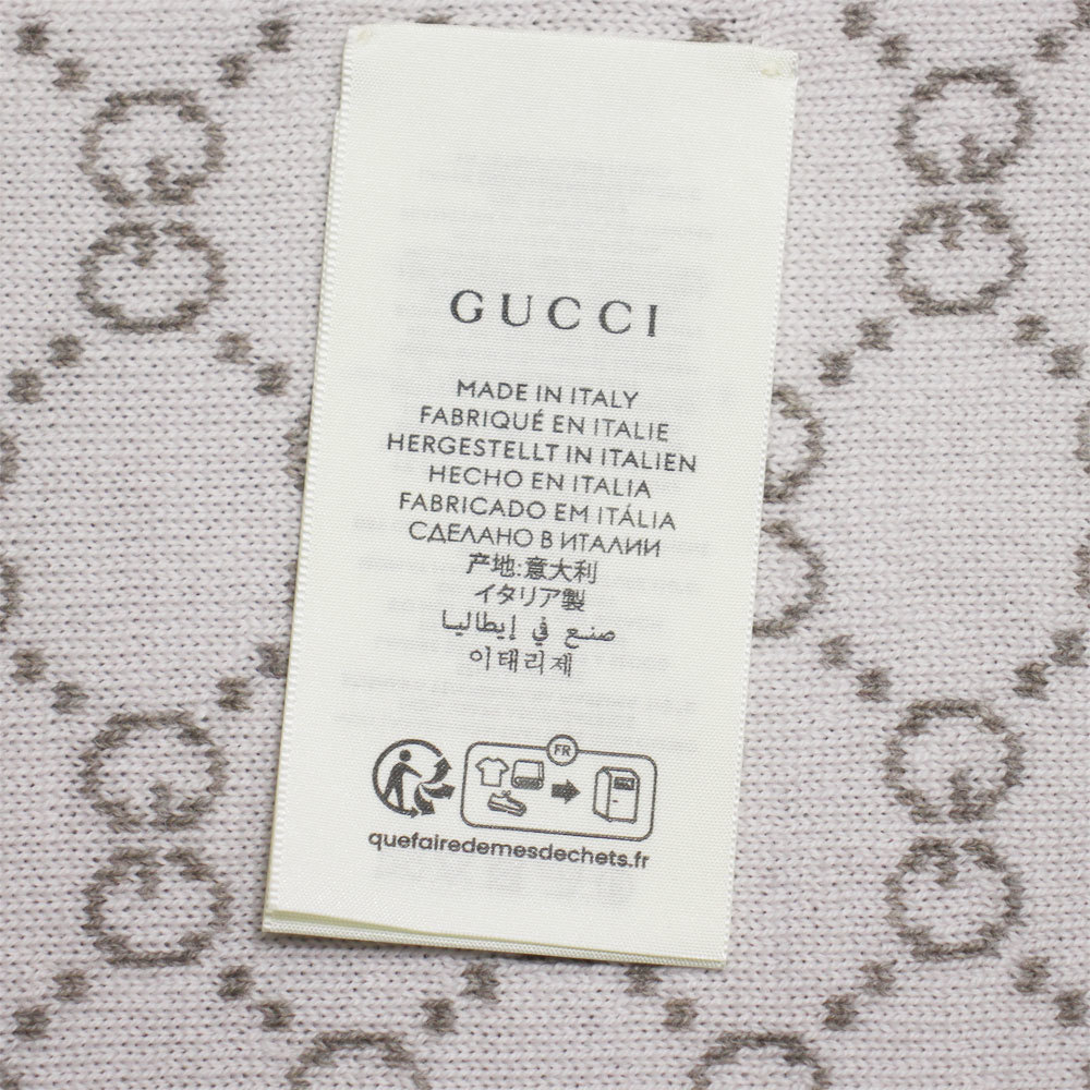 グッチ マフラー メンズ レディース GUCCI ウェブラインエンド GG柄 ウール100％ ベージュ 325806 3G206 2878_画像4