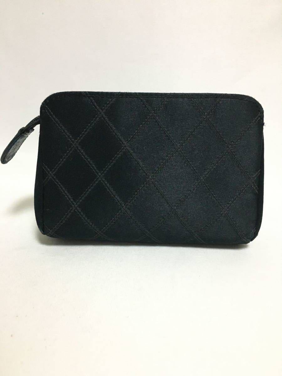 シャネル　美品　サテン　ラインストーン　 マトラッセ ココマーク ビコローレ ポーチ CHANEL _画像2