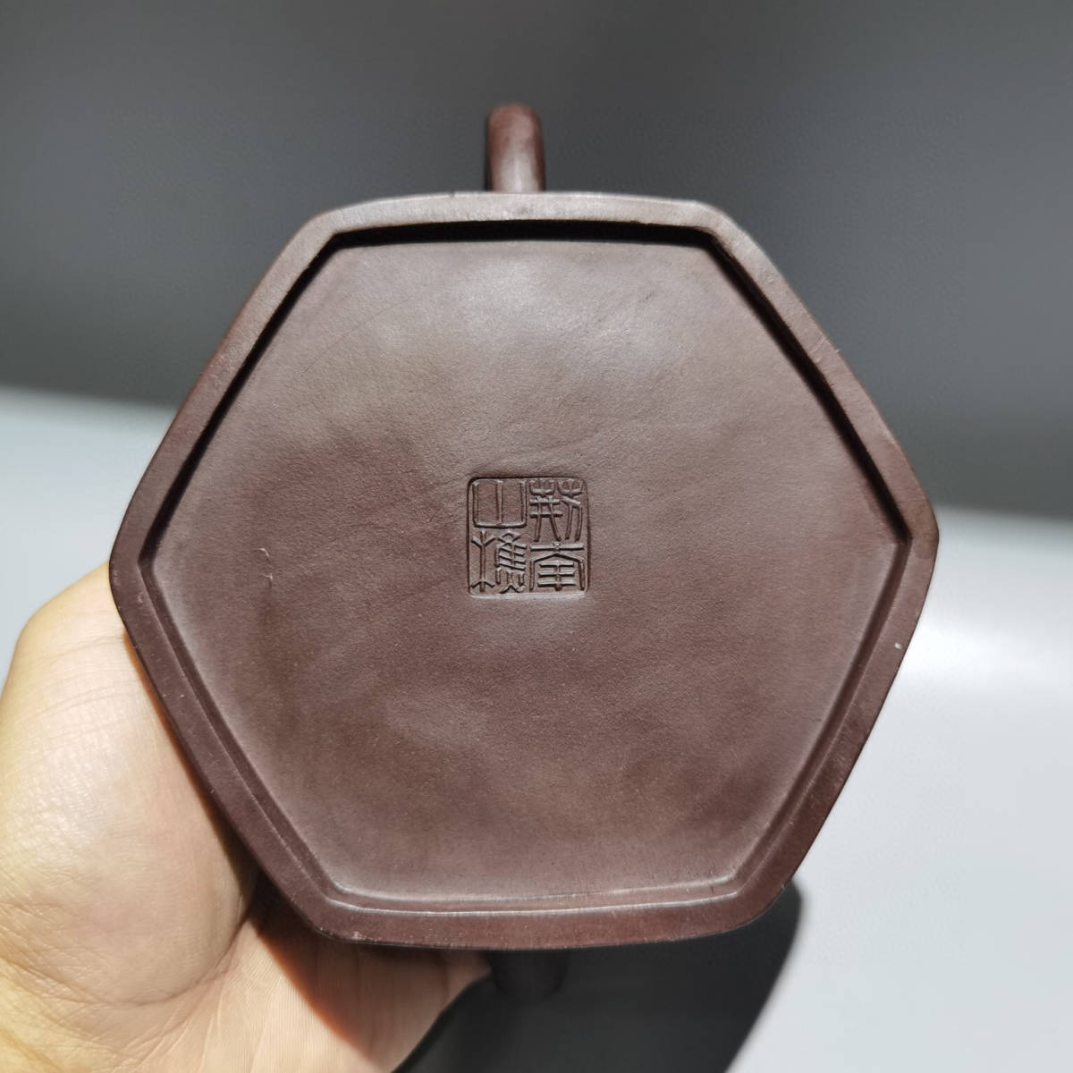 人気の新作 『近現代・紫砂壺・六方刻字壺・顧景舟・紫泥・茶具・茶道