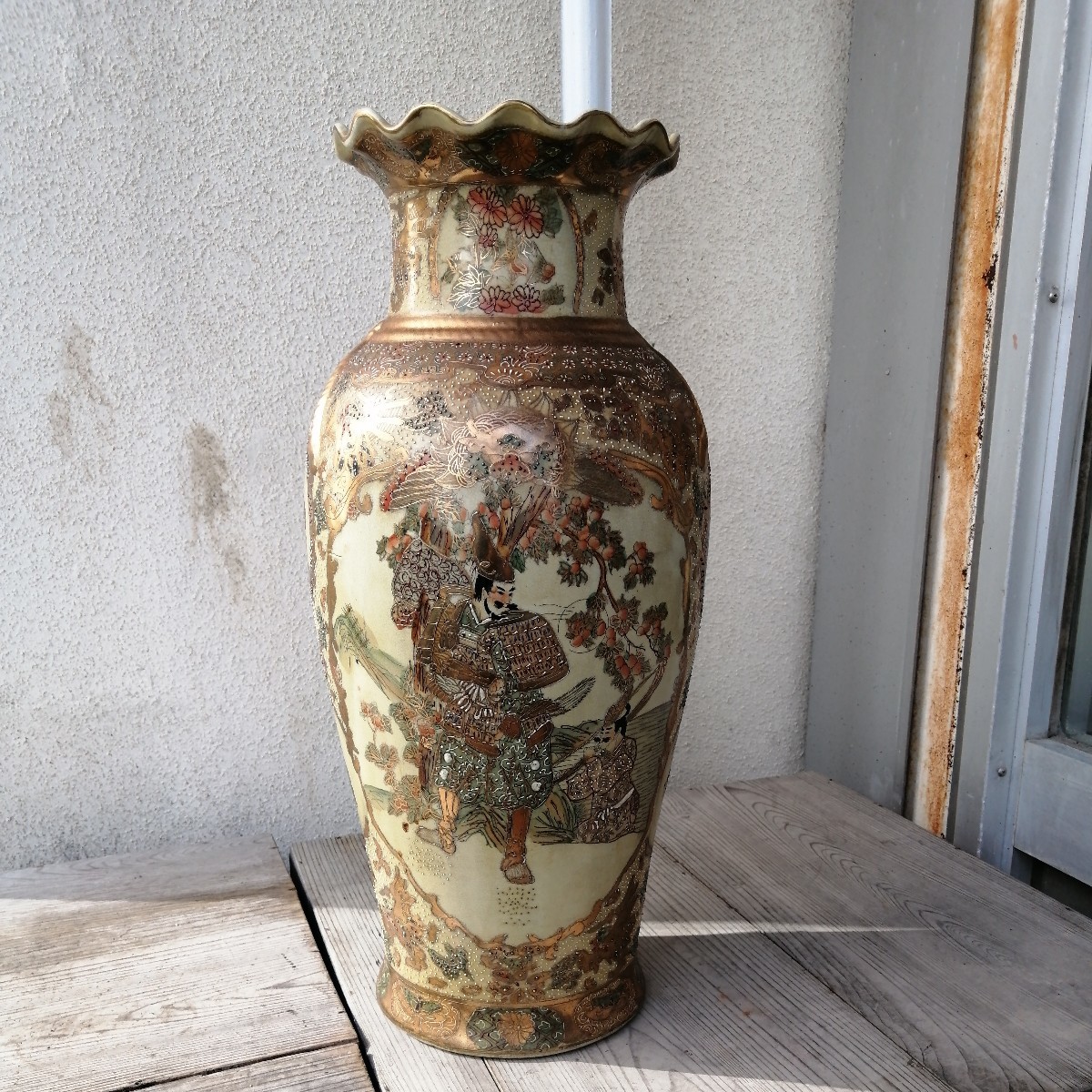 特大　花瓶 薩摩焼　壺　飾り壺　オブジェ　ディスプレイ　正月　骨董　アンティーク