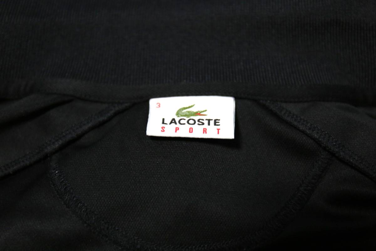 ■ゴルフウェア　メンズ　半袖　ポロシャツ　LACOSTE SPORT　ラコステ　サイズ：3　ブラック　☆使用感少なめの美品！　〒230円～_画像5