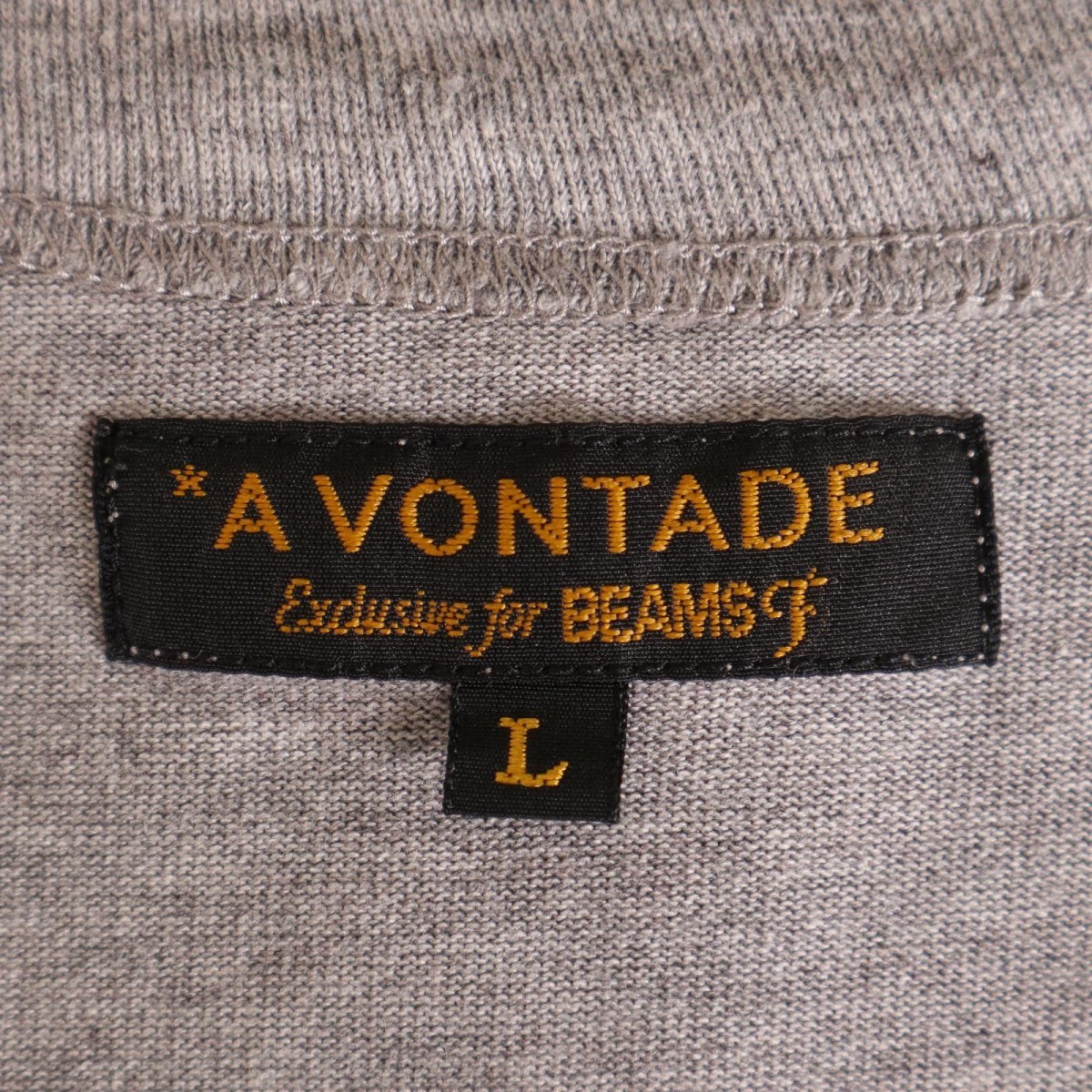 A VONTADE × BEAMS F アボンタージ ビームス エフ ポケット Tシャツ 半袖 カットソー グレー 表記サイズL_画像3