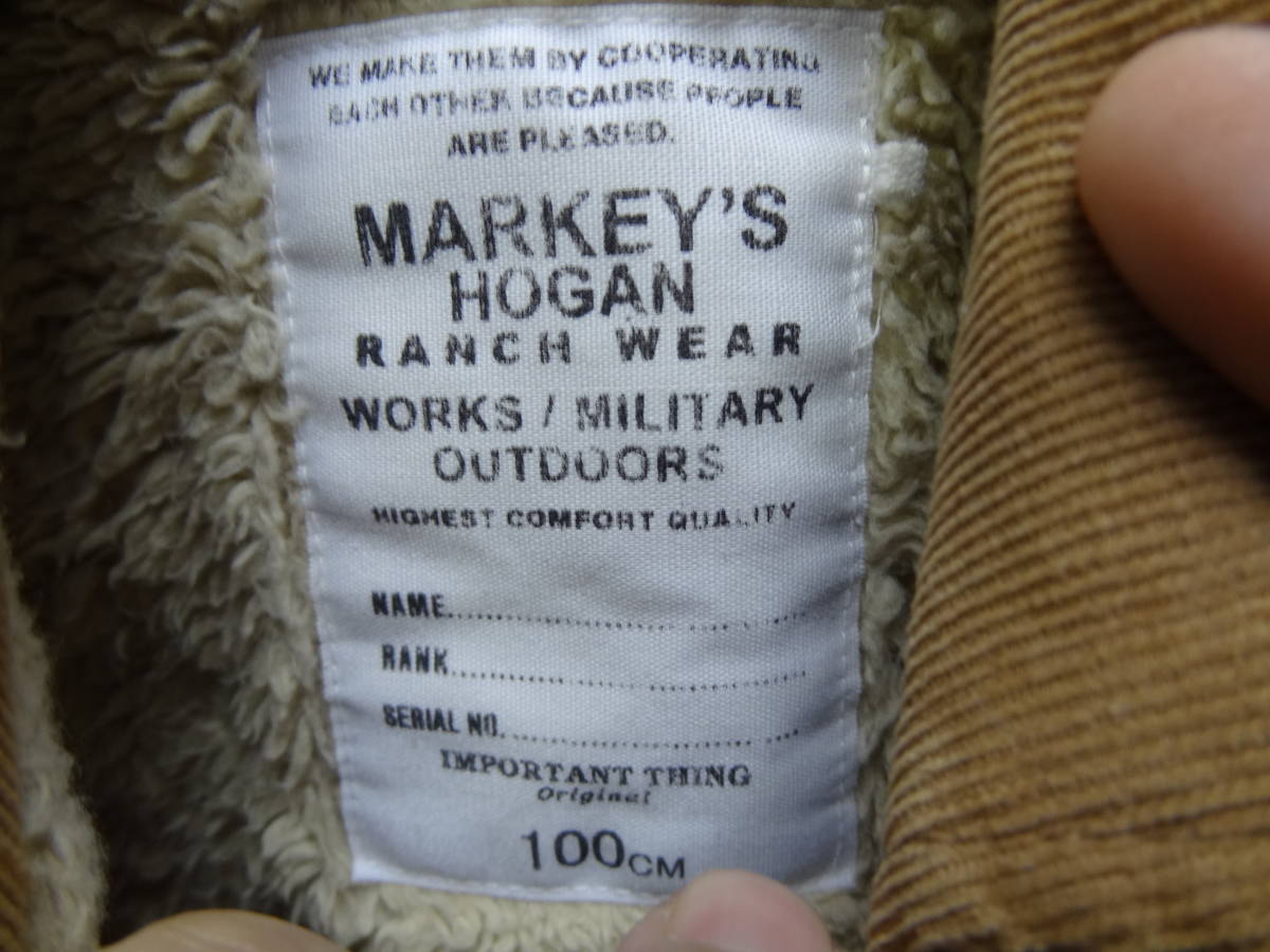 全国送料無料 マーキーズ MARKEY'S HOGAN 子供服キッズベビー男&女の子 極暖 裏ボア キルティングコートジャケットアウター 100