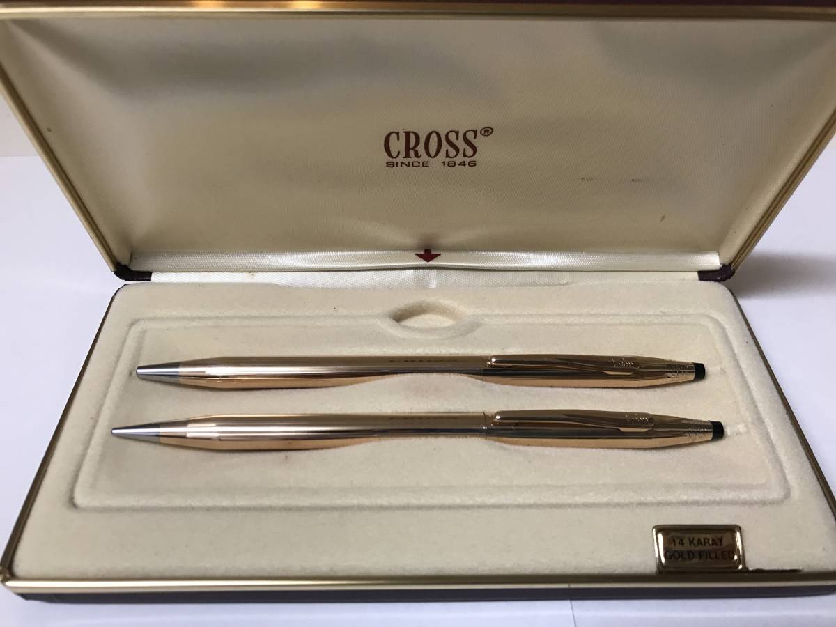 【長期保管品】CROSS クロス ボールペン シャープペン 14K GOLD FILLED セット クラシック ビンテージ_画像1