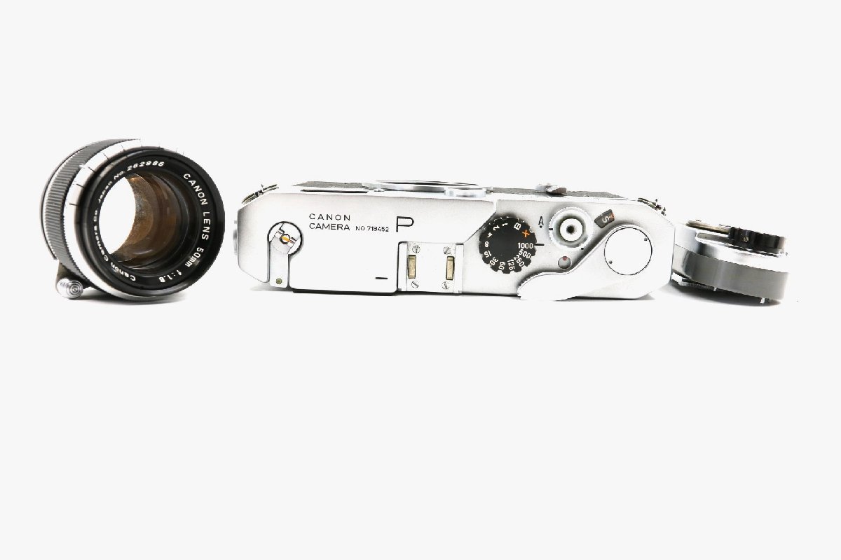 《動作保証》 キャノン CANON P型 ポピュレール レンジファインダー ボディ 50mm f/1.4L L39 LTM レンズセット フィルム カメラ 革ケース付_画像6
