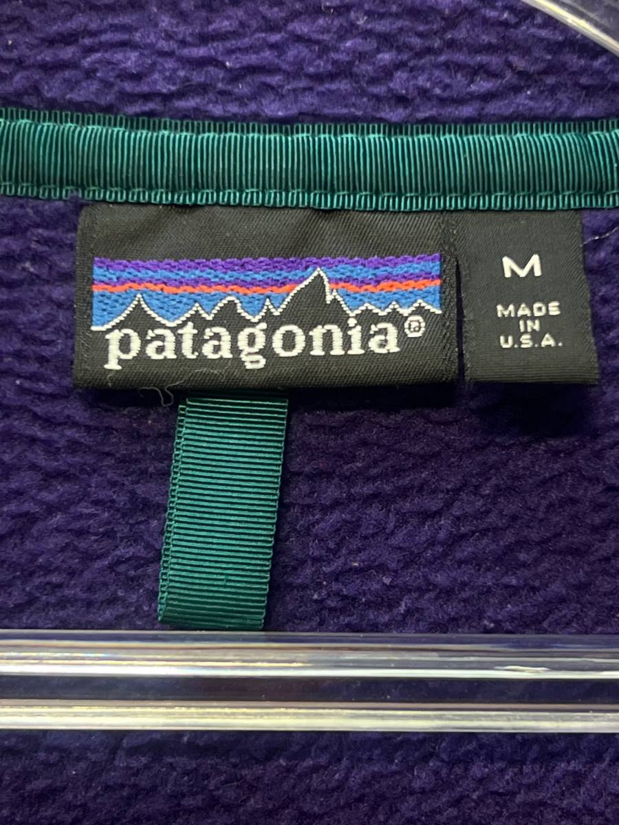 希少 1990年 patagonia パタゴニア SYNCHILLA Fleece SNAP-T EGGPLANT スナップ-T シンチラ フリース M エッグプラント R51124_画像7