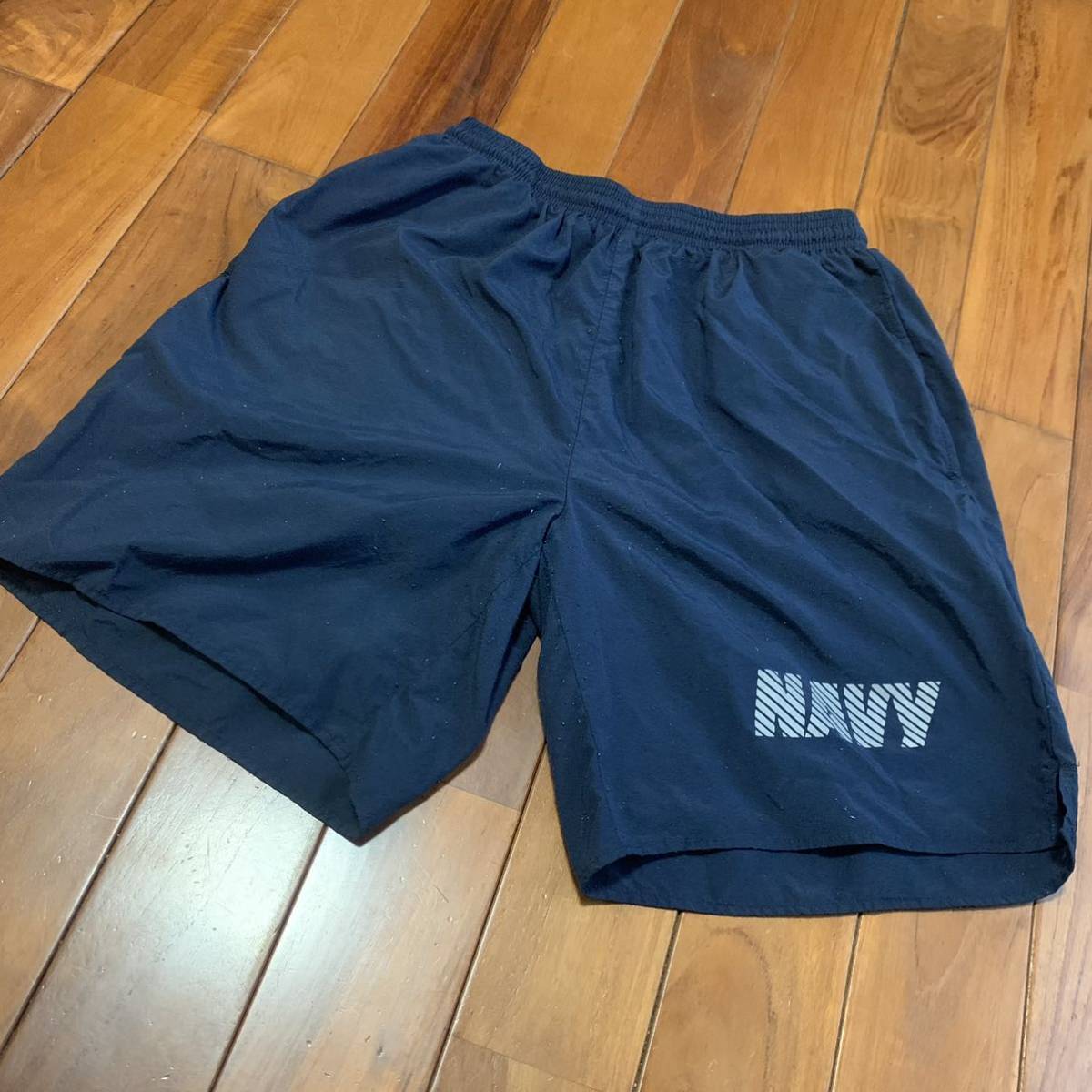  Okinawa вооруженные силы США сброшенный товар вооруженные силы США оригинал US NAVY тренировочные штаны шорты темно-синий SMALL ( контрольный номер BC215)