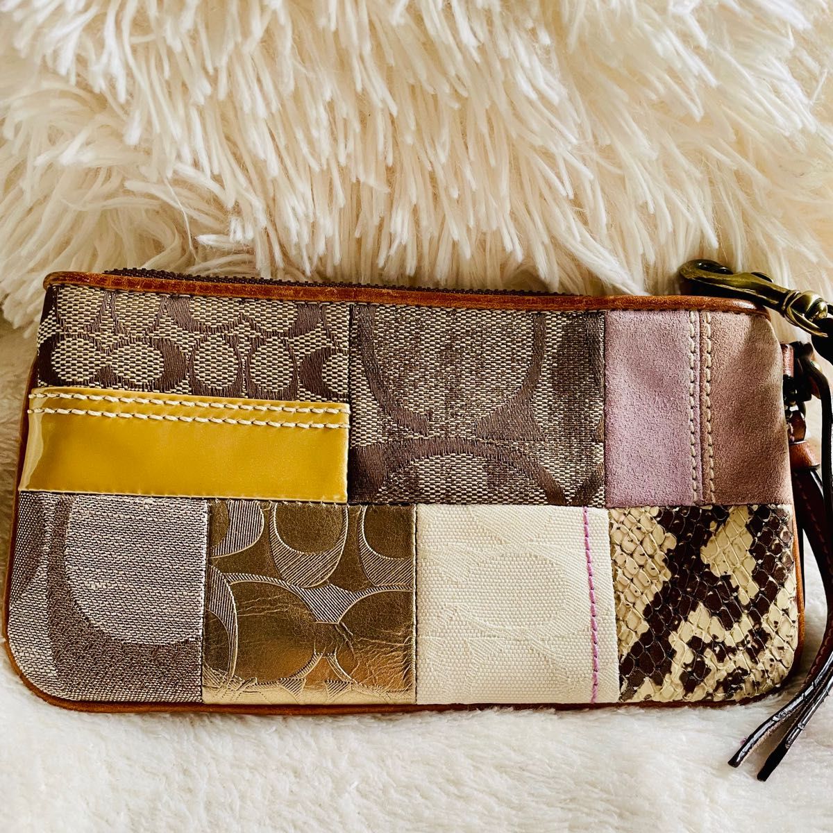 最終価格です COACH コーチ ポーチ リストレット パッチワーク柄