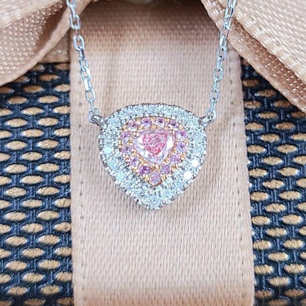 【鑑別書付】 ピンクダイヤモンド ダイヤ ピンクサファイア K18 ホワイトゴールド ピンクゴールド 18金 ペンダント ネックレス 4月誕生石の画像4