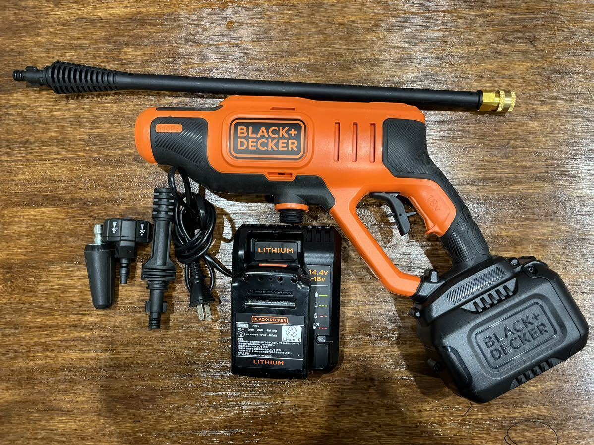 BLACK+DECKER 18V 高圧ハンディウォッシャー コードレス 電動工具 ブラックアンドデッカー 中古 高圧洗浄機 _画像1