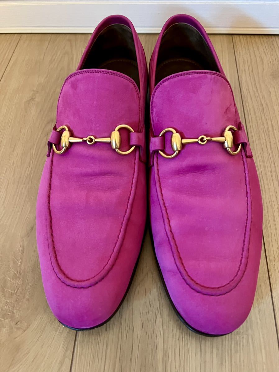 GUCCI made to order MTO horsebit loafer ホースビット ローファー 8 美品　ピンク made in Italy イタリア製_画像2