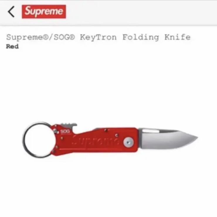 Supreme 18AW SOG KeyTron Folding Knife Red 赤 シュプリーム キーホルダー キーフック キーチェーン ナイフ_画像1