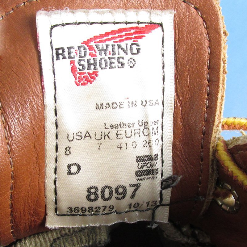 LFF15302 REDWING レッドウィング スエード オックスフォード ラフアウト モックトゥ シューズ 8097 2013年製 8D_画像9