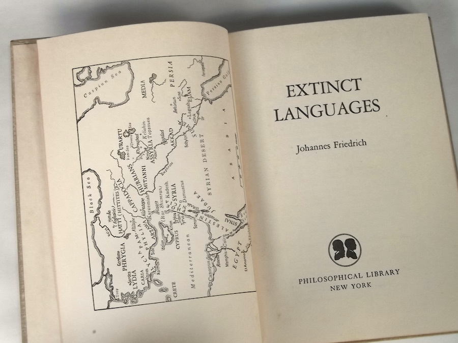 1957年 洋書 Extinct Languages 絶滅した言語 Johannes Friedrich 言語学 古代文字 象形文字 楔形文字 ヒエログリフ 考古学 消滅言語_画像2