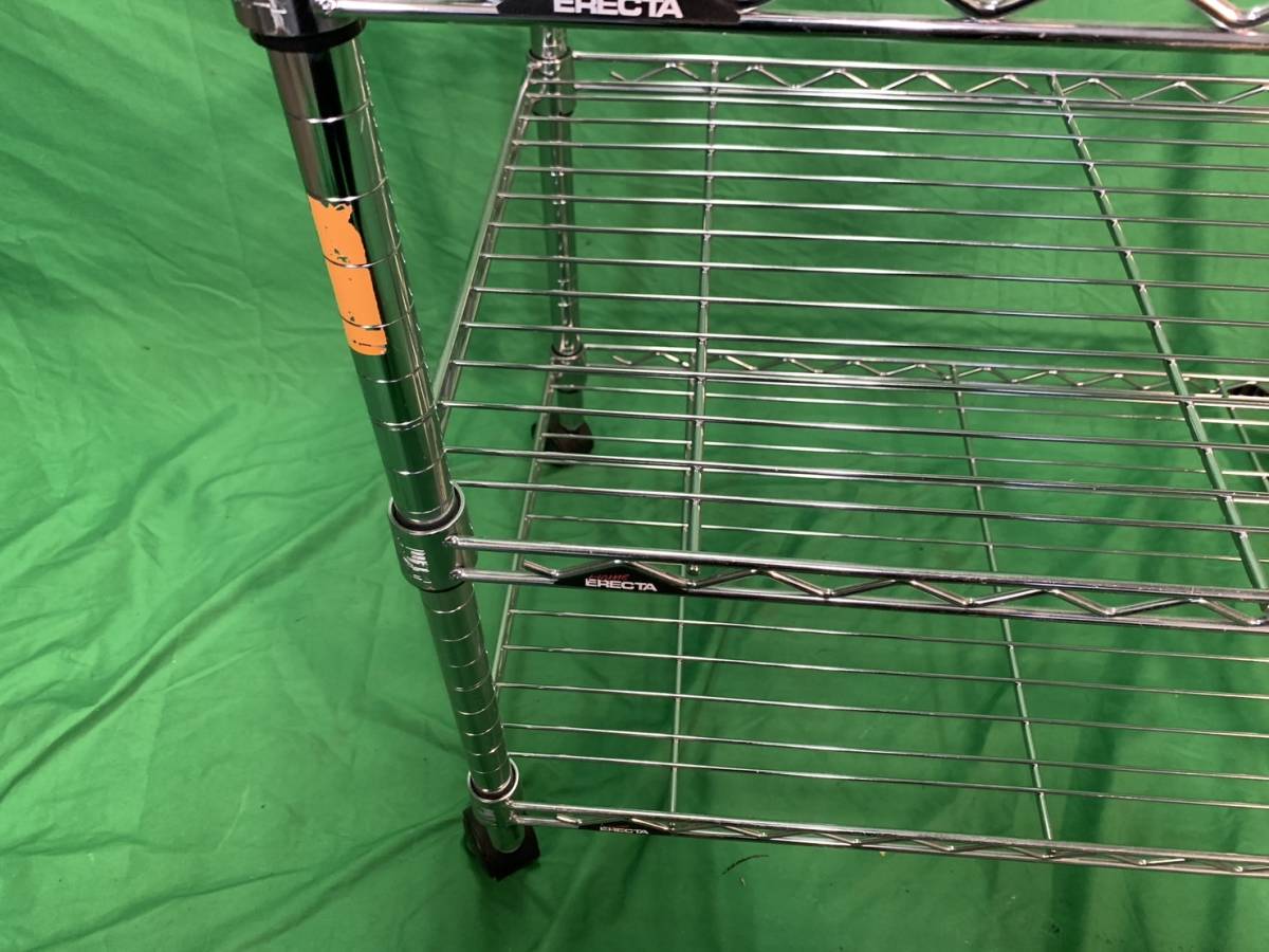 yw231109-006Z ERECTA メタルラック 中古 幅75×奥行45高さ70cm ホームエレクター 3段 ラック 棚の画像4