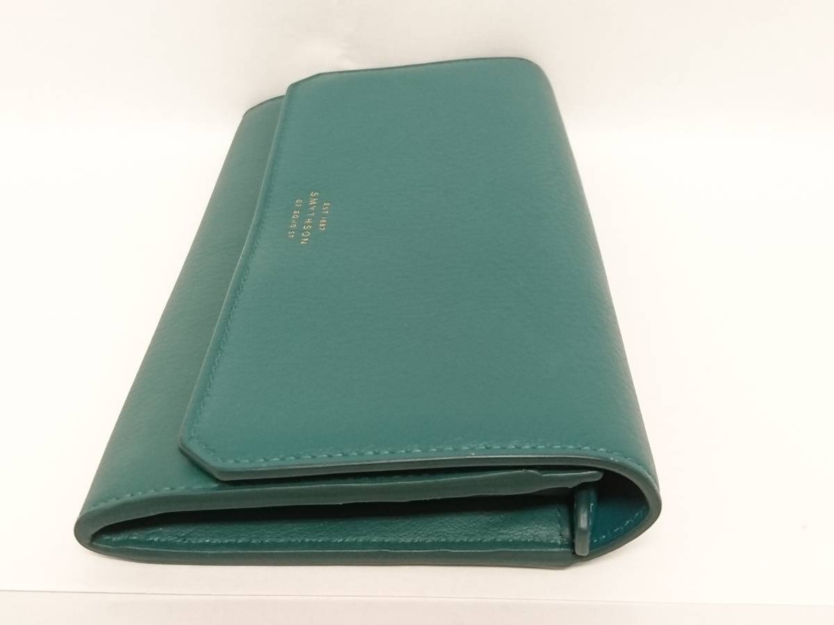 【新品】SMYTHSON スマイソン 本革レザー 二つ折り長財布/グリーン/ロングウォレット/イタリア製/装飾小物/約11×19.8×3cm/04KO110403_画像3