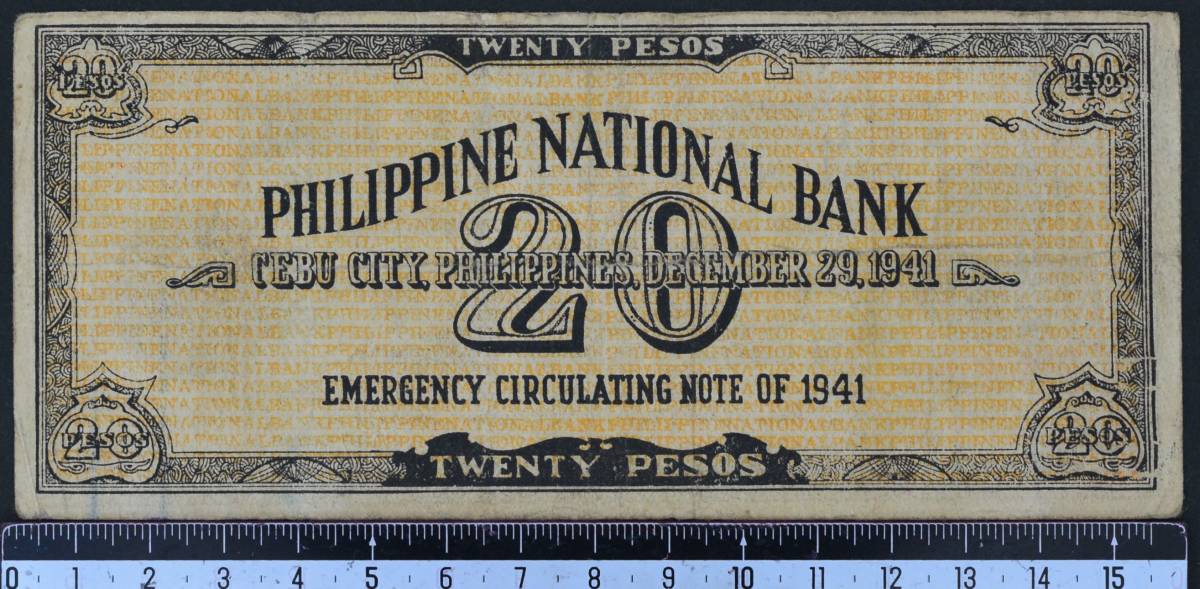  зарубежный банкноты. Philippines 1941 год использованный 20peso