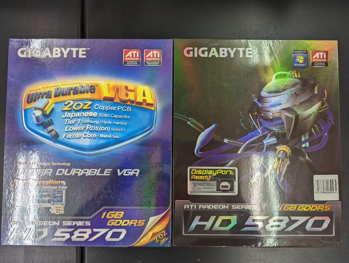 【中古動作品】GIGABYTE ATI Radeon HD 5870 GV-R587UD-1GD GV-R587D5-1GD-B 2枚セット_画像5