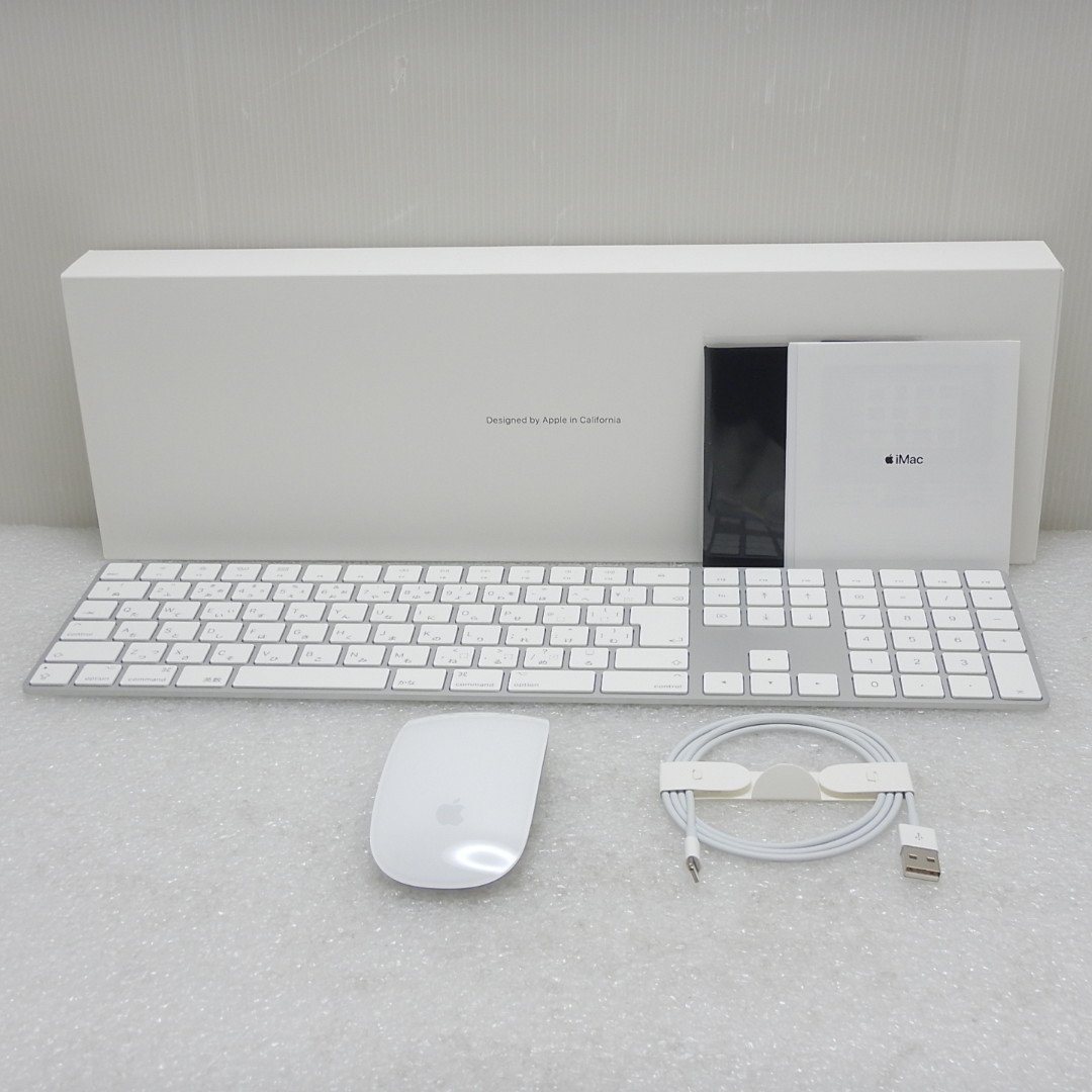 【中古美品】★送料無料★ iMac付属品 Apple Magic Keyboard 10キー有日本語マジックキーボード A1843 マジックマウス2 A1657 セット 016_写真はサンプルを使用しています。