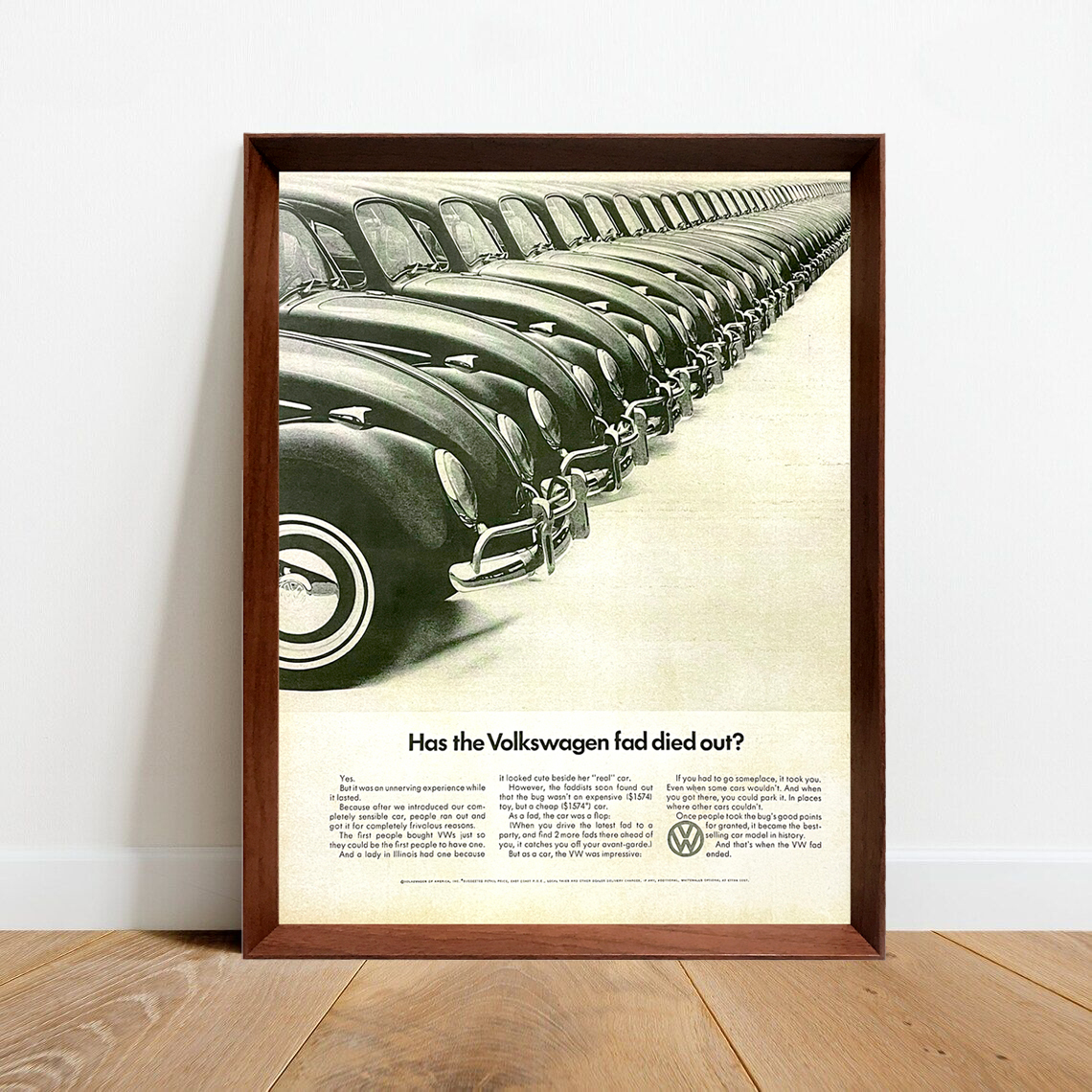 フォルクスワーゲン ビートル 広告 ポスター 1960年代 アメリカ ヴィンテージ 【額付】 #001_画像1