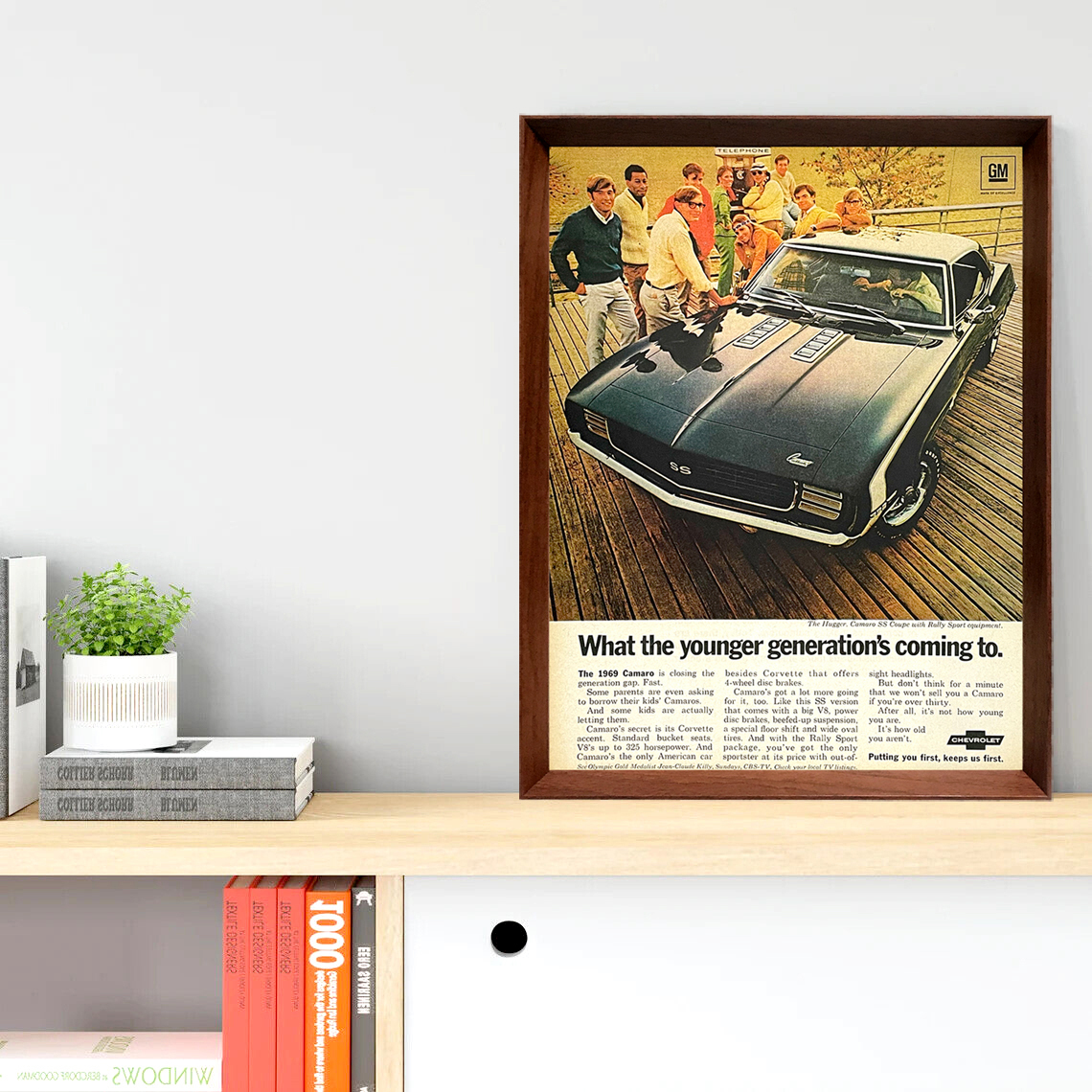 シボレー カマロ SS 広告 ポスター 1960年代 アメリカ ヴィンテージ 【額付】_画像2
