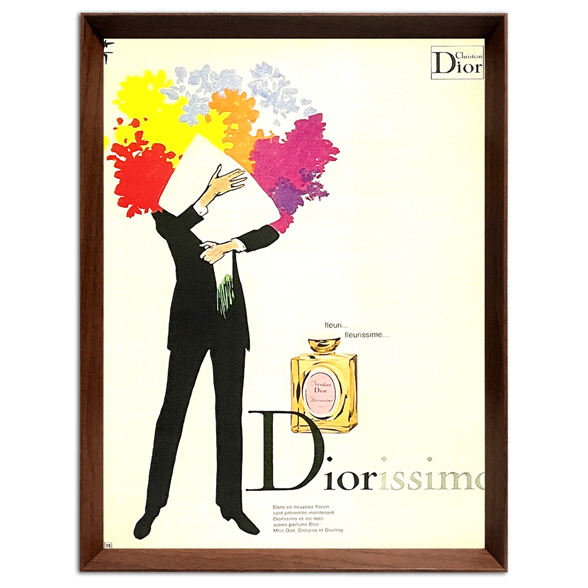 ルネ・グリュオー 香水 広告 ポスター 1960年代 フランス ヴィンテージ 【額付】 #001