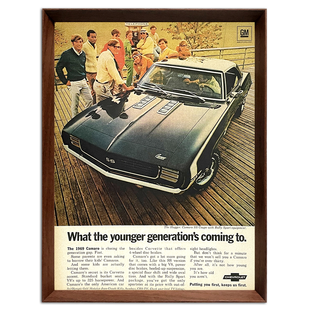 シボレー カマロ SS 広告 ポスター 1960年代 アメリカ ヴィンテージ 【額付】_画像3