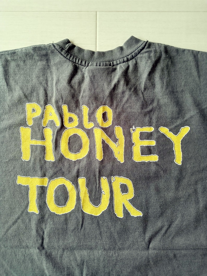 ★［ L ］「 radiohead レディオヘッド PAbLO HONEY TOUR パブロ・ハニー バンド ビンテージスタイル プリントTシャツ (*BIO) 」新品_画像5