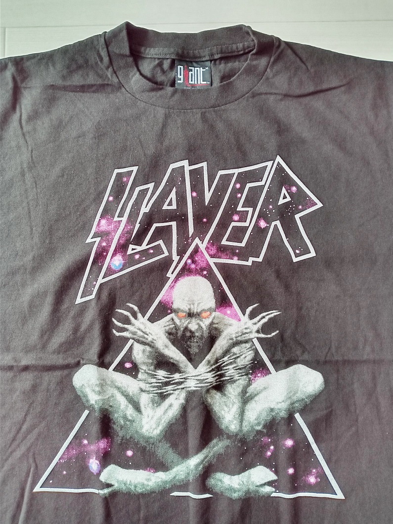 ★［ XL ］「 SLAYER スレイヤー triangle demon バンド ビンテージスタイル プリントTシャツ 」新品_画像3