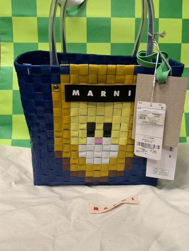 MARNI MARKET アニマルバスケット バッグ ブルーライオン 新品未使用