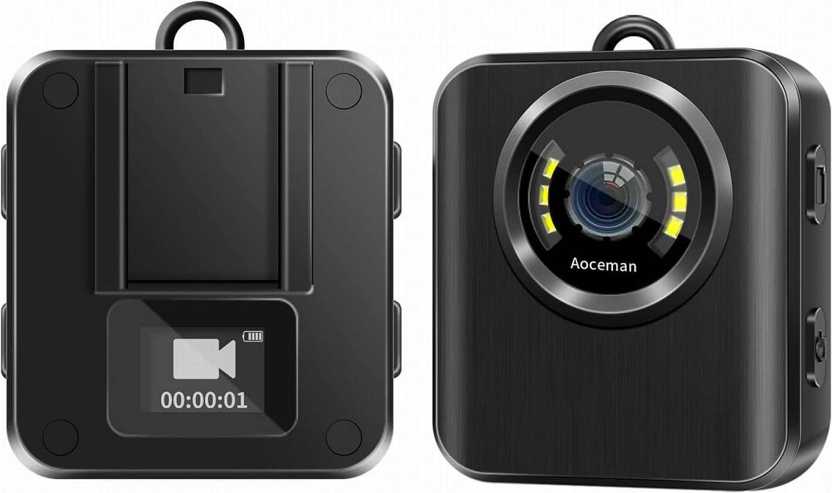 ★Aoceman X15 ボディカメラ ウェアラブルカメラ アクションカメラ ドライブレコーダー LEDライト 電子スクリーン 日本語取説★_画像1