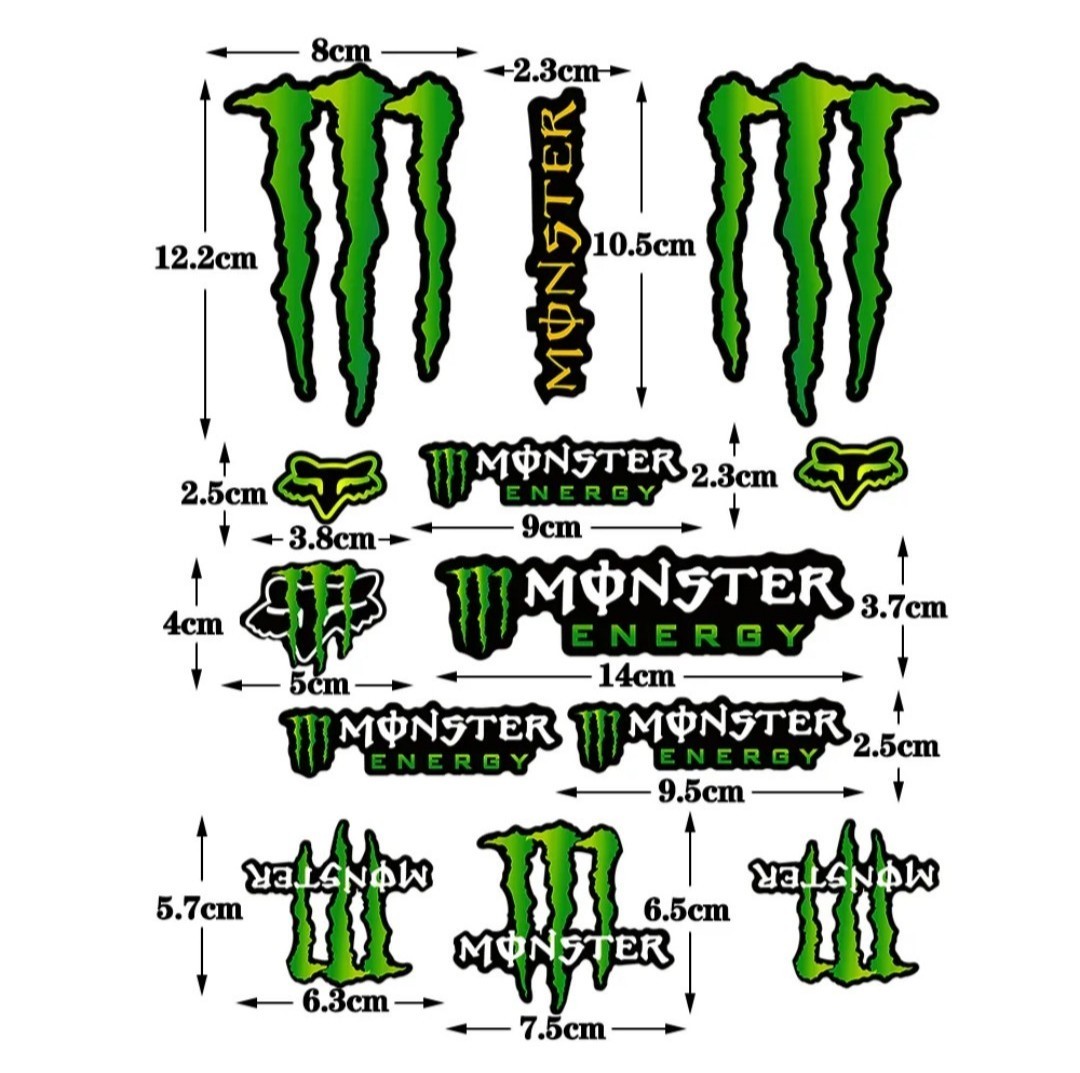 防水反射 ステッカー/モンスターエナジー/バイク/車/ストリート バイクステッカー ヘルメットステッカー MONSTER ENERGY._画像4