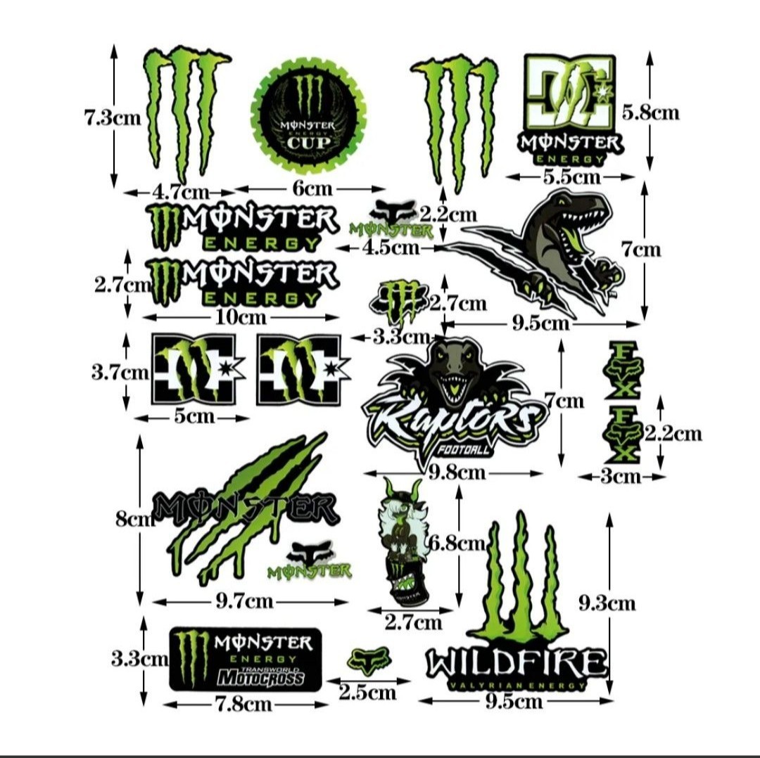 防水反射　ステッカー/モンスターエナジー/バイク/車/ストリート MONSTER ENERGY モンスターエナジー　バイクステッカー　ヘルメット_画像2