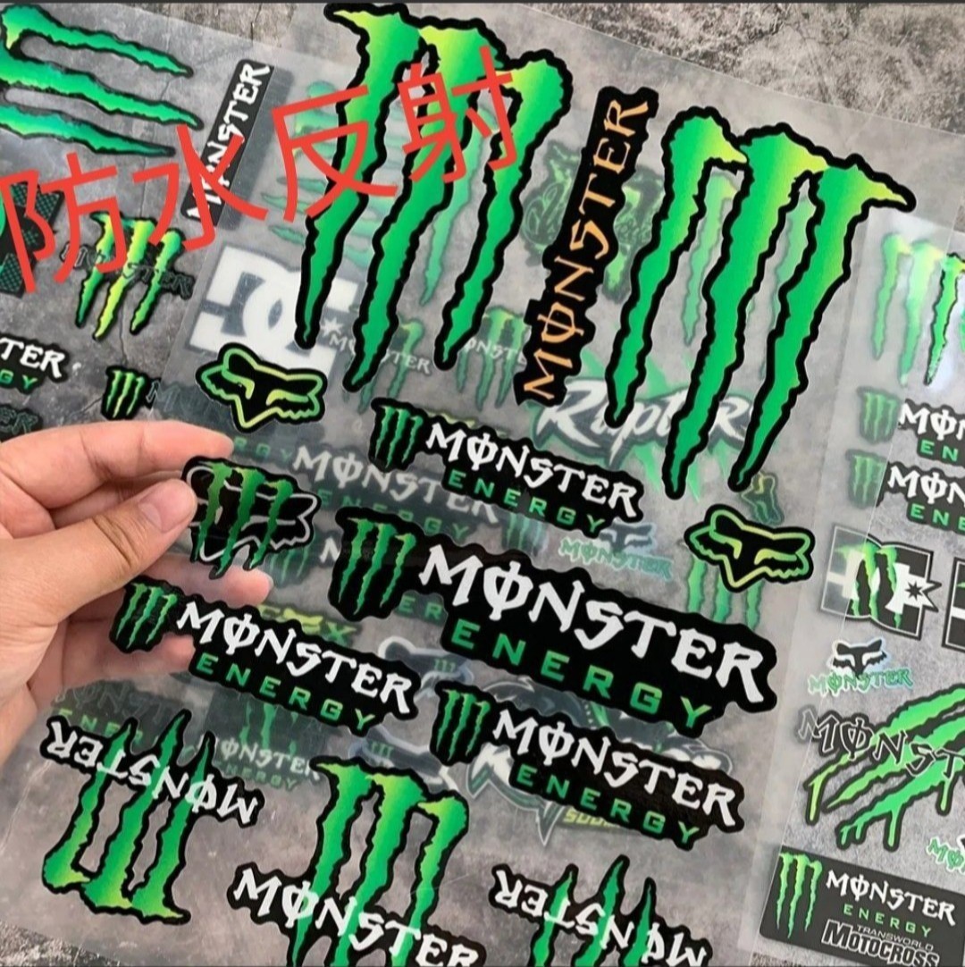 ２枚セット　防水反射　ステッカー　/　モンスターエナジー　バイクステッカー　 MONSTER ENERGY モンスターエナジーステッカー　デカール_画像2