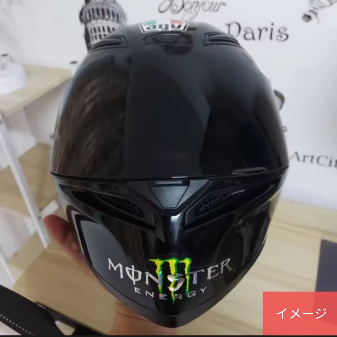 2枚セット　防水　モンスターエナジー　 エンボス加工 文字シルバー　バイクステッカー　ヘルメットステッカー　デカール　BMX スケート_画像6