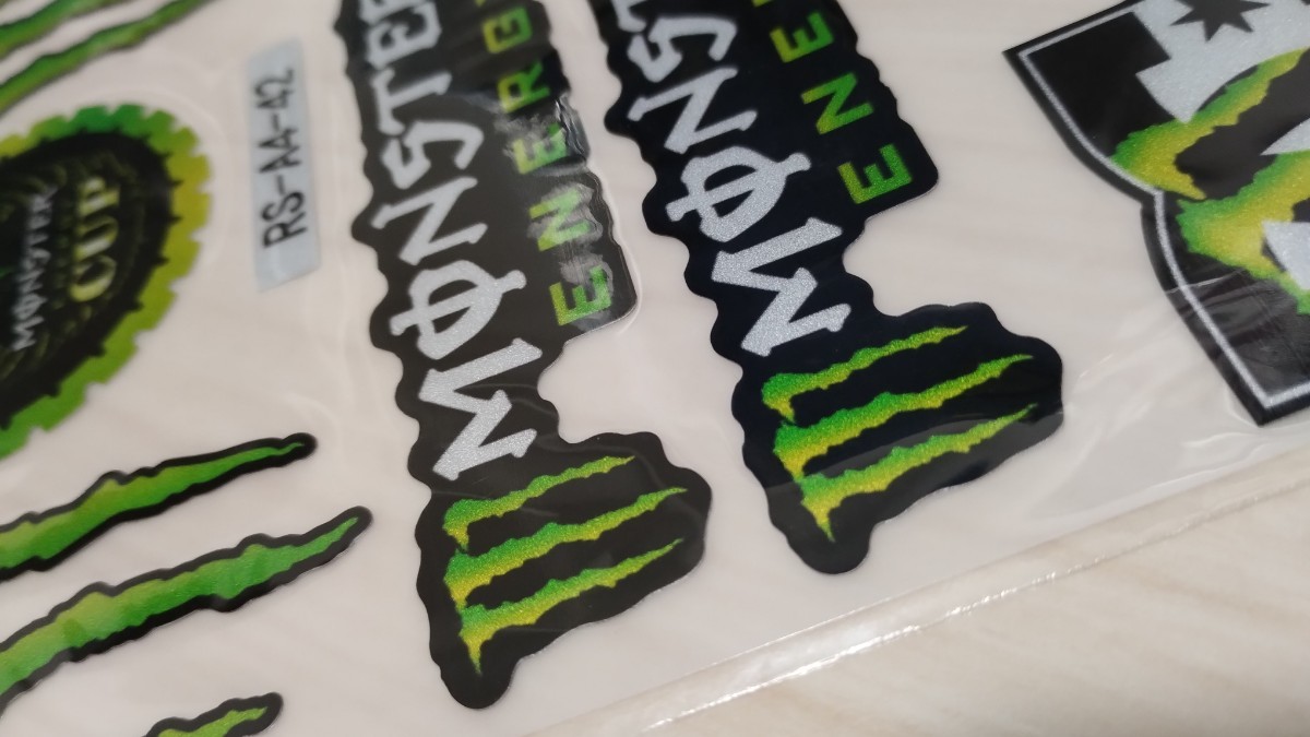 ２枚セット　防水反射　ステッカー/モンスターエナジー　 バイクステッカー　ヘルメットステッカー MONSTER ENERGY　デカール_画像7