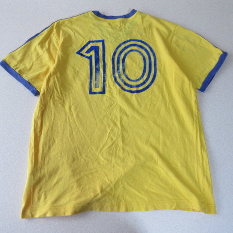 ○adidas アディダス◆サッカー スウェーデン代表 1974年 復刻 ユニフォーム ゲームシャツ 10番◆メンズ イエロー Ｍサイズ_画像2