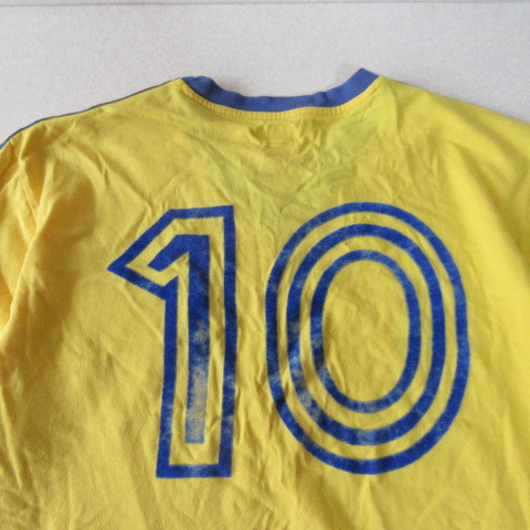 ○adidas アディダス◆サッカー スウェーデン代表 1974年 復刻 ユニフォーム ゲームシャツ 10番◆メンズ イエロー Ｍサイズ_画像4