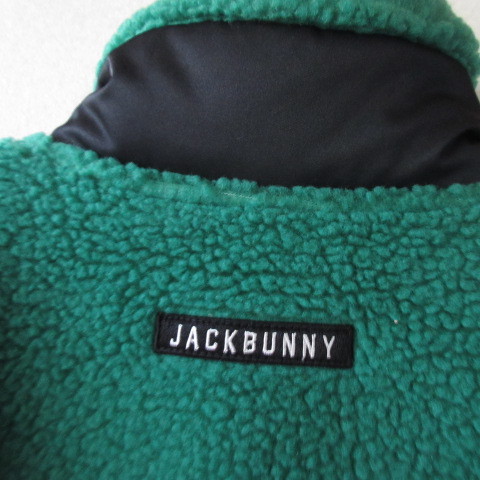 ○美品 JACK BUNNY ジャックバニー◆ゴルフウエア ボアフリースジャケット 中綿入り 262-8220105◆メンズ グリーン/ブラック サイズ5_画像6