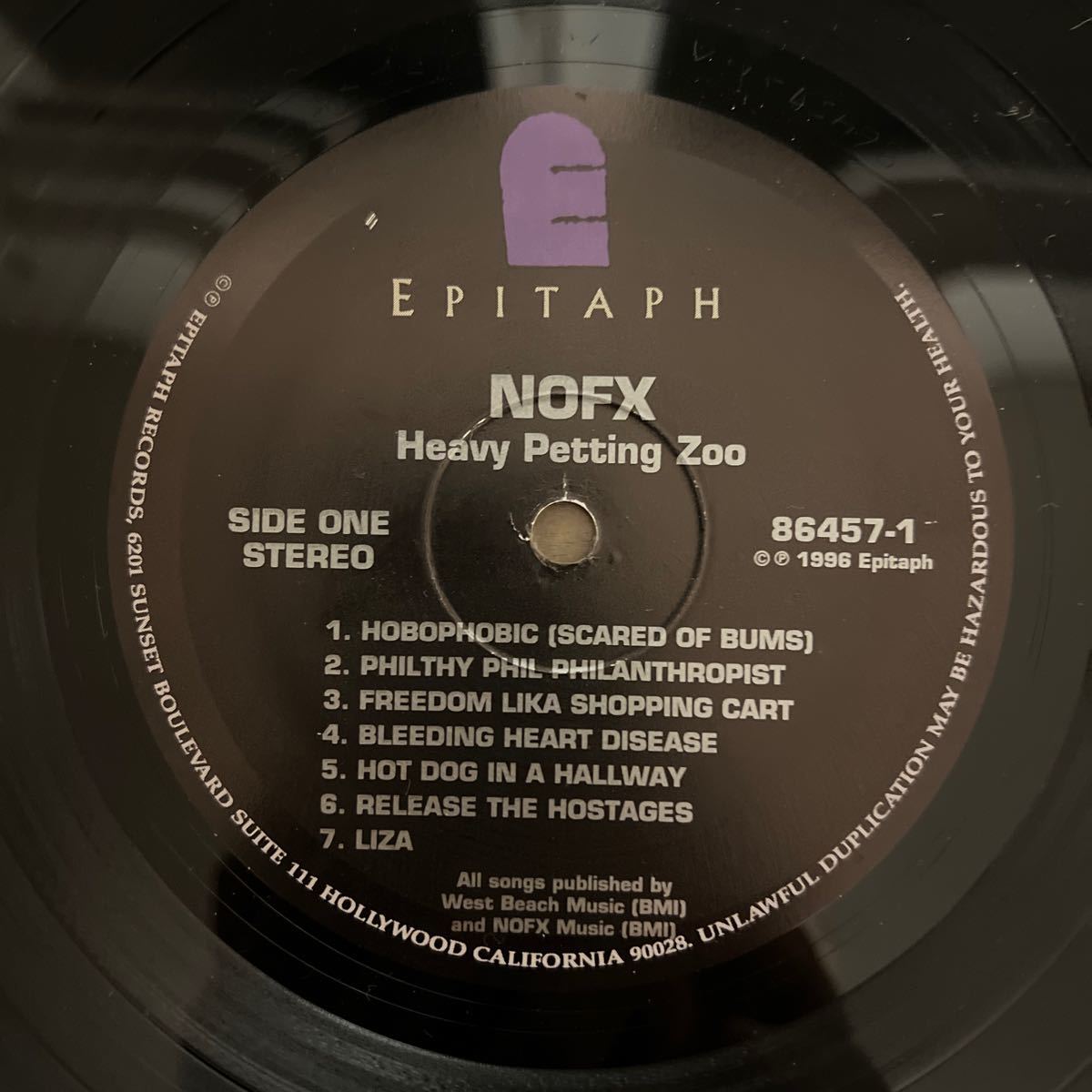 【US盤ORIG LP】NOFX-HEAVY PETTING ZOO_画像3