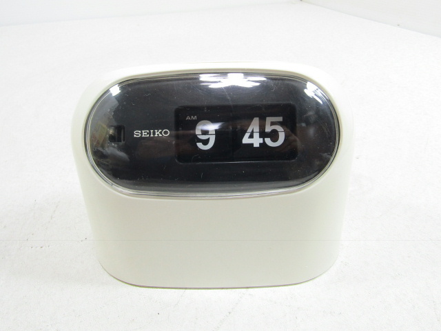 ■■昭和レトロ!! SEIKO セイコー パタパタ時計 SD-502（白）60Hz専用 DIGITAL CLOCK 共箱■■_画像3