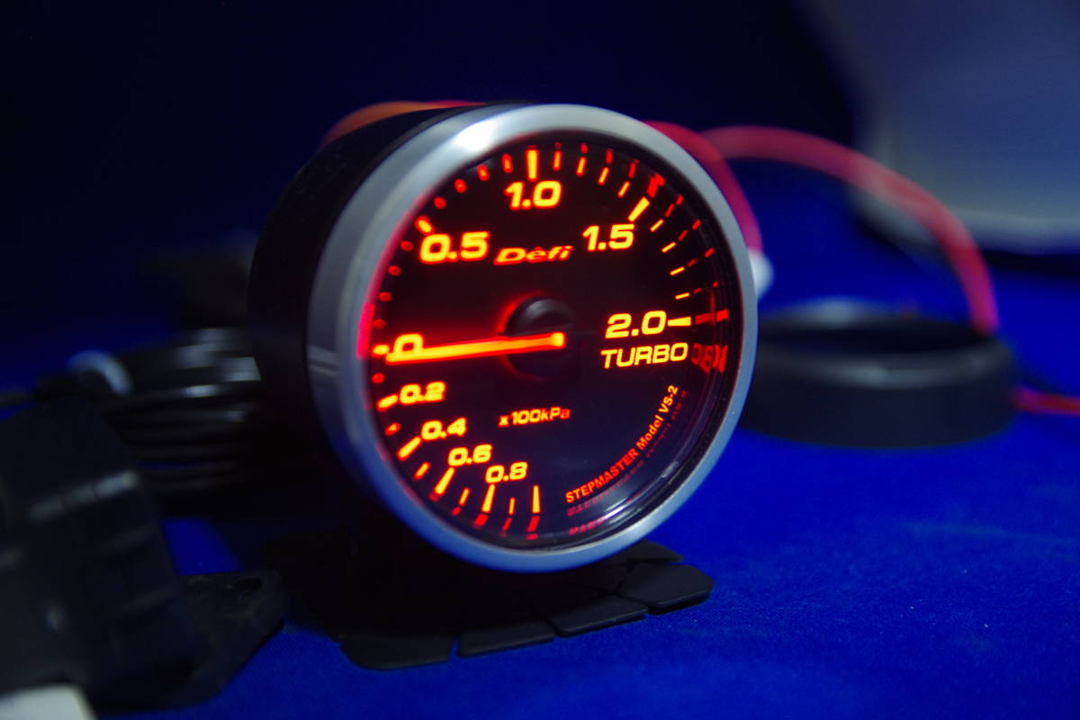 希少 廃盤 Defi レッド レーサーゲージ メーター 60mm ブースト計 デフィ Racer Gauge RED 単体駆動モデル ターボ計 BOOST_画像3