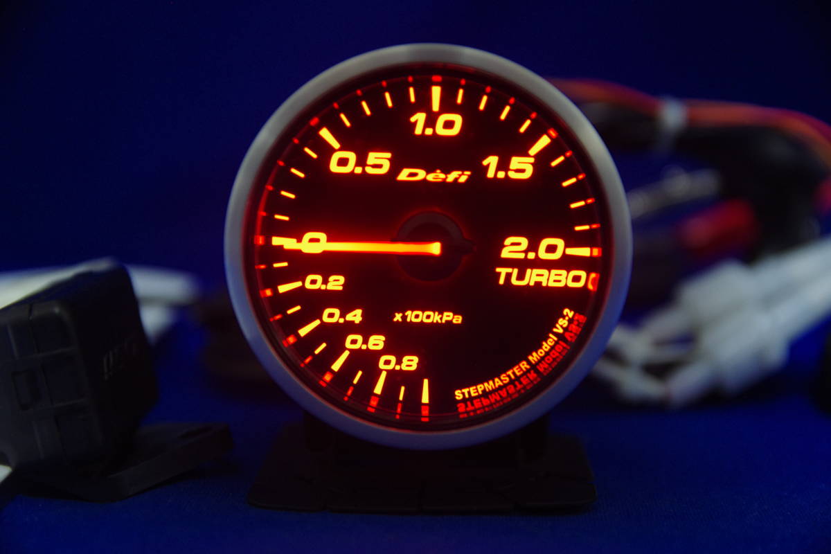 希少 廃盤 Defi レッド レーサーゲージ メーター 60mm ブースト計 デフィ Racer Gauge RED 単体駆動モデル ターボ計 BOOST_画像2