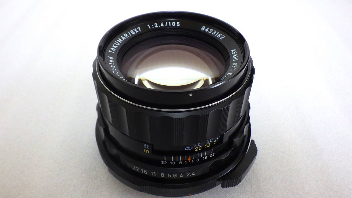 ASAHI PENTAX Super Multi Coated TAKUMAR 6x7 105mm F2.4 ペンタックス SMC タクマー ペンタックス67用 中判カメラ レンズ_画像2