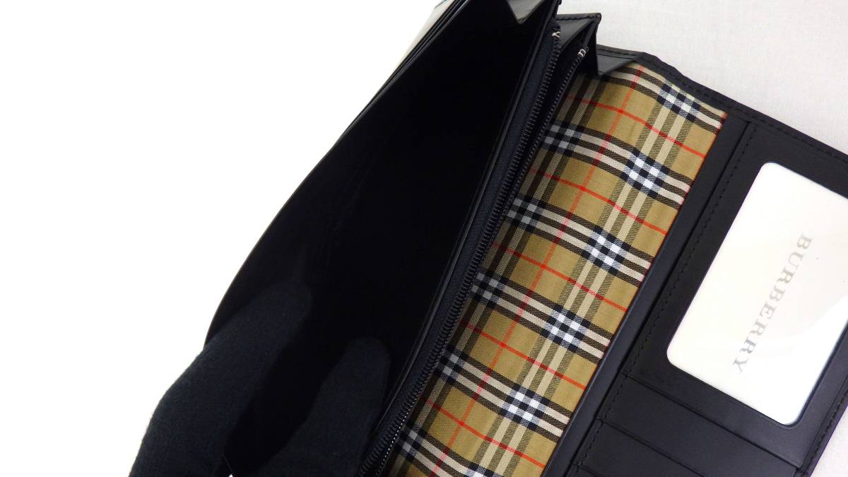 BURBERRY バーバリー ノバチェック 二つ折り 長財布 メンズ 札入れ 小銭入れ カード収納 ブラック_画像6