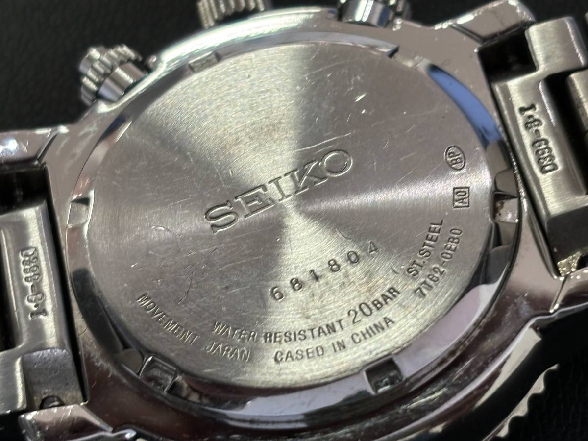 【4811】SEIKO パイロットクロノグラフ 7T62-0EB0 腕時計 稼働品_画像10